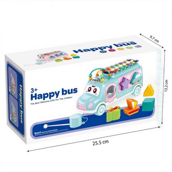 اتوبوس پازلی و بلزی آبی HappyBus